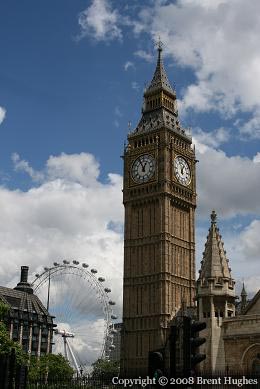 Clock Tower and London Eye